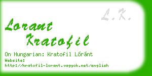 lorant kratofil business card