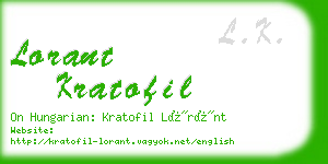 lorant kratofil business card